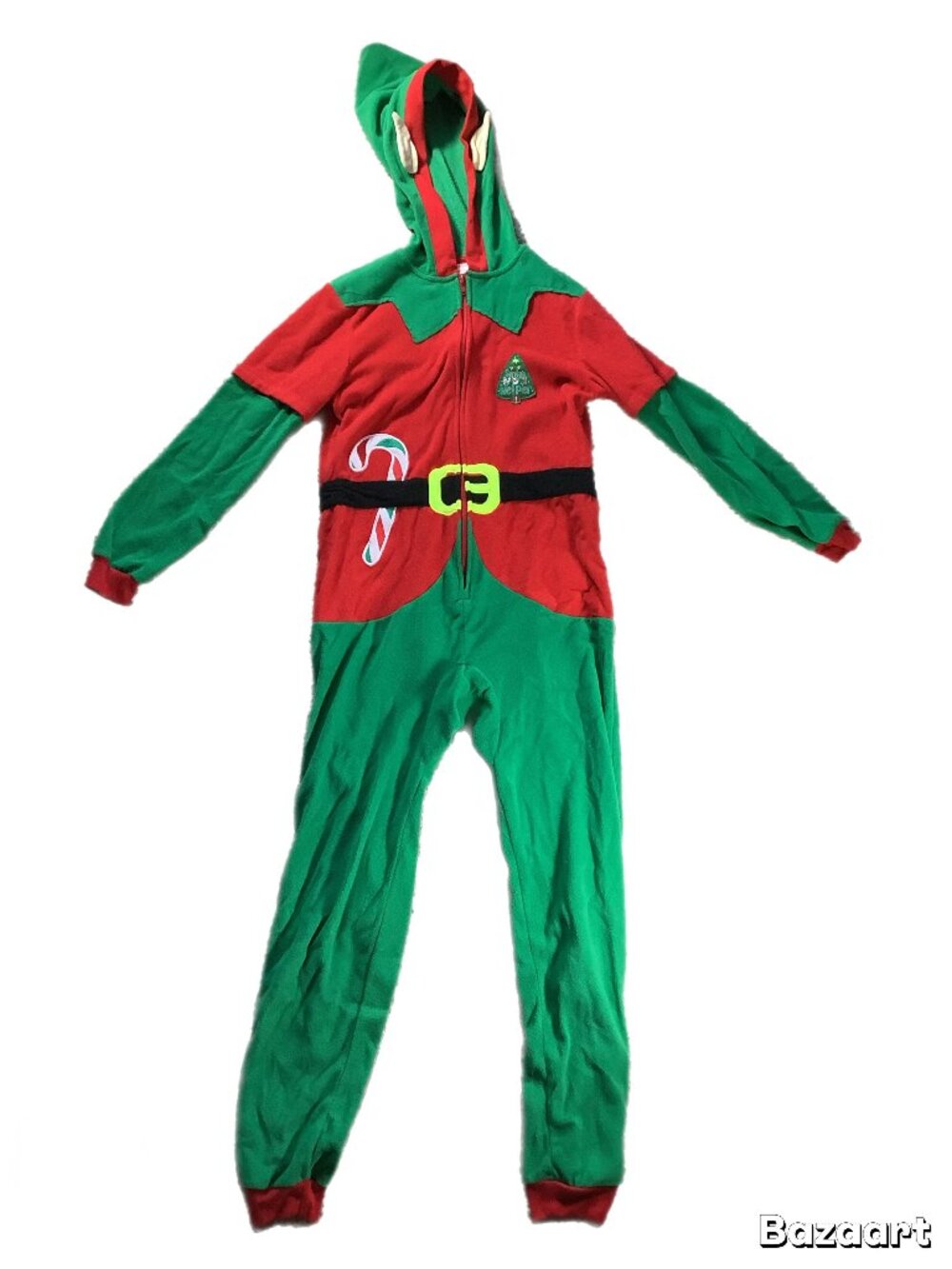 Cat & Jack Santa's Number 1 Helper Pajama One Piece Youth Size 12 Excellent!